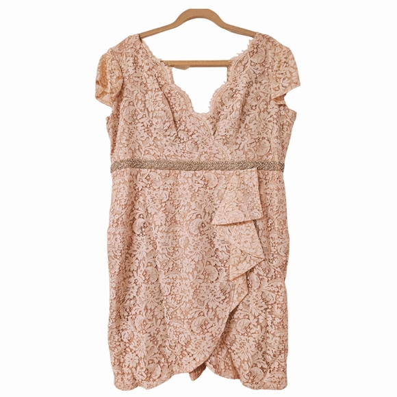 Dresses & Skirts - Lace Overlay Dress in Peach